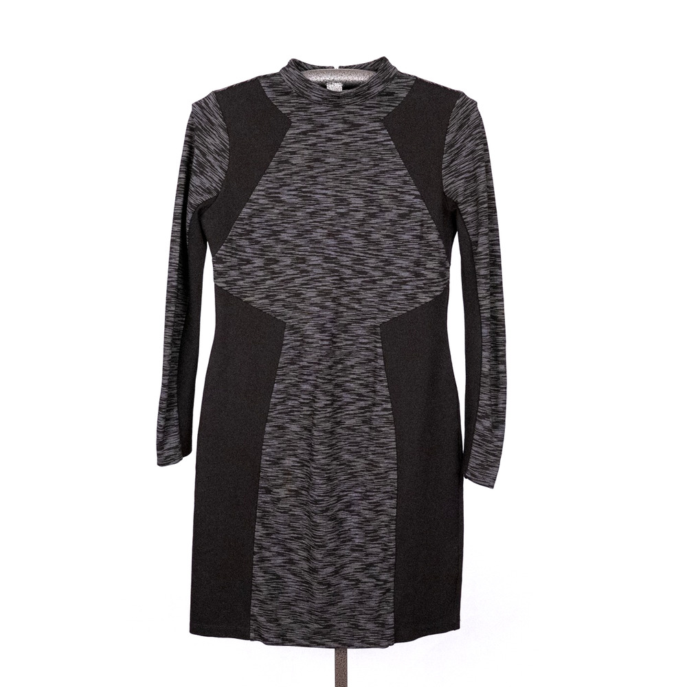 Karen Millen Panelled Bodycon Knit Dress US SZ 10 UK 14 Black White Retro Fitted